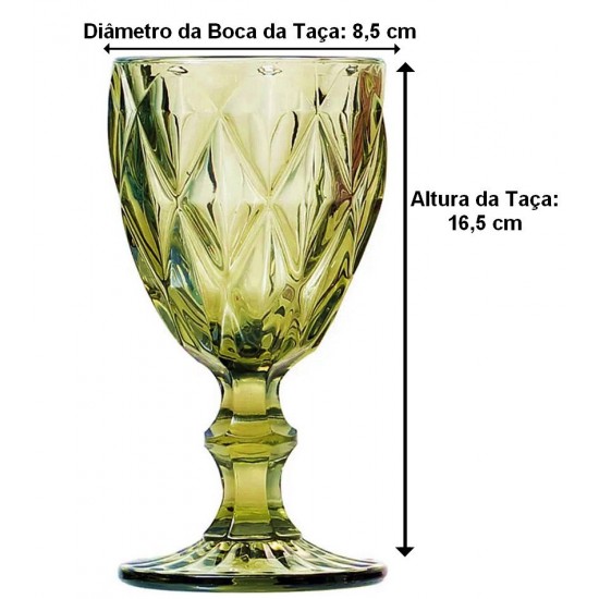 Taça 350ml De Vidro Diamond Verde